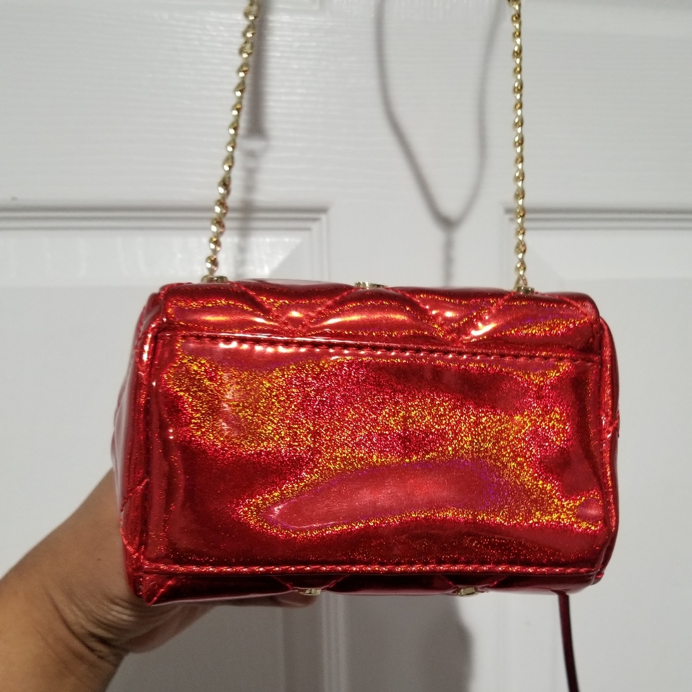 Juicy Couture Metallic Gold & Poppy Red Quilted Sofie Mini Crossbody Bag - Picture 10 of 15